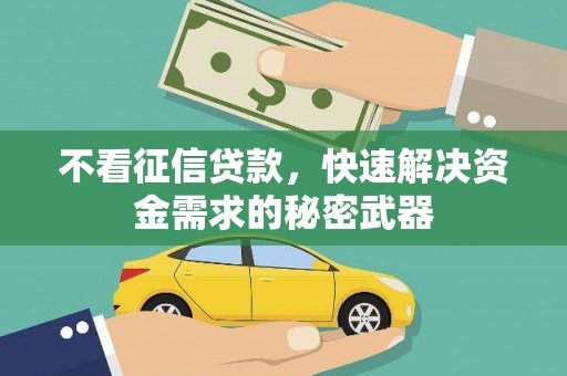 贺兰不看征信贷款，快速解决资金需求的秘密武器