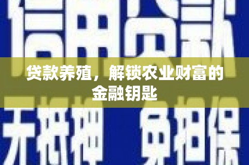 贺兰贷款养殖，解锁农业财富的金融钥匙
