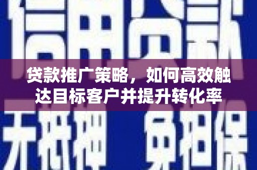 贺兰贷款推广策略，如何高效触达目标客户并提升转化率
