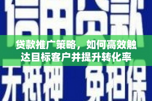 贺兰贷款推广策略，如何高效触达目标客户并提升转化率
