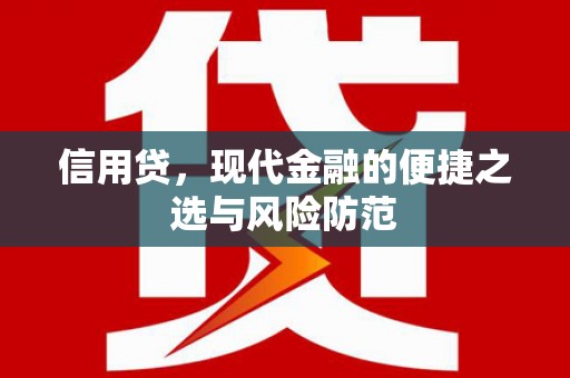 贺兰信用贷，现代金融的便捷之选与风险防范