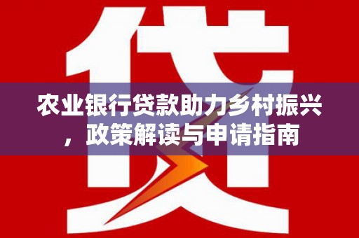 贺兰农业银行贷款助力乡村振兴，政策解读与申请指南